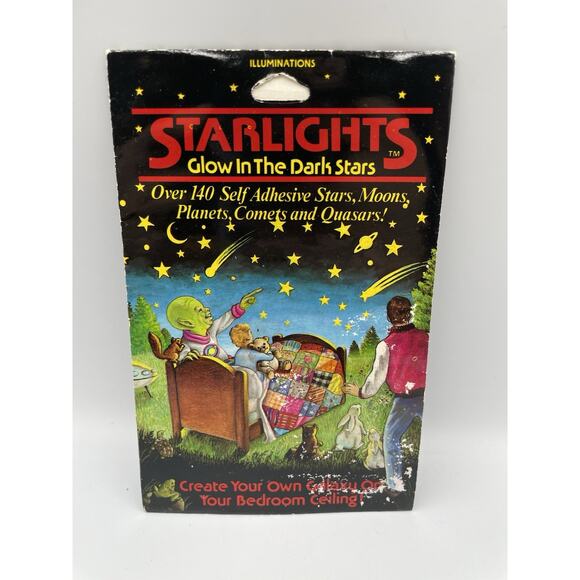 Vintage 1987 Starlights Glow-In-The-Dark Stars Moons Planets Comets and Quasars - Picture 1 of 5